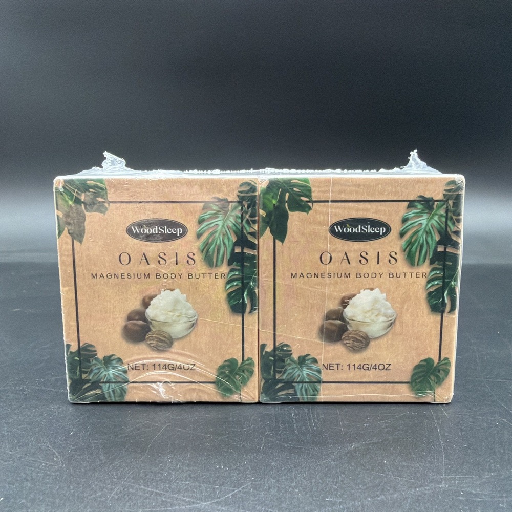Oasis Magnesium Body Butter Cream 4 Oz 2-Pack New Sealed All Skin Types 2028